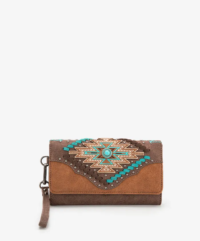 Montana West Aztec Whipstitch Wallet