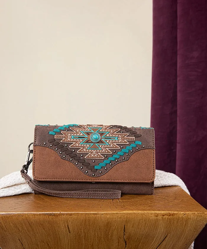 Montana West Aztec Whipstitch Wallet