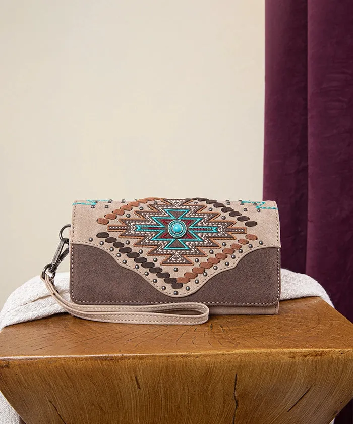 Montana West Aztec Whipstitch Wallet