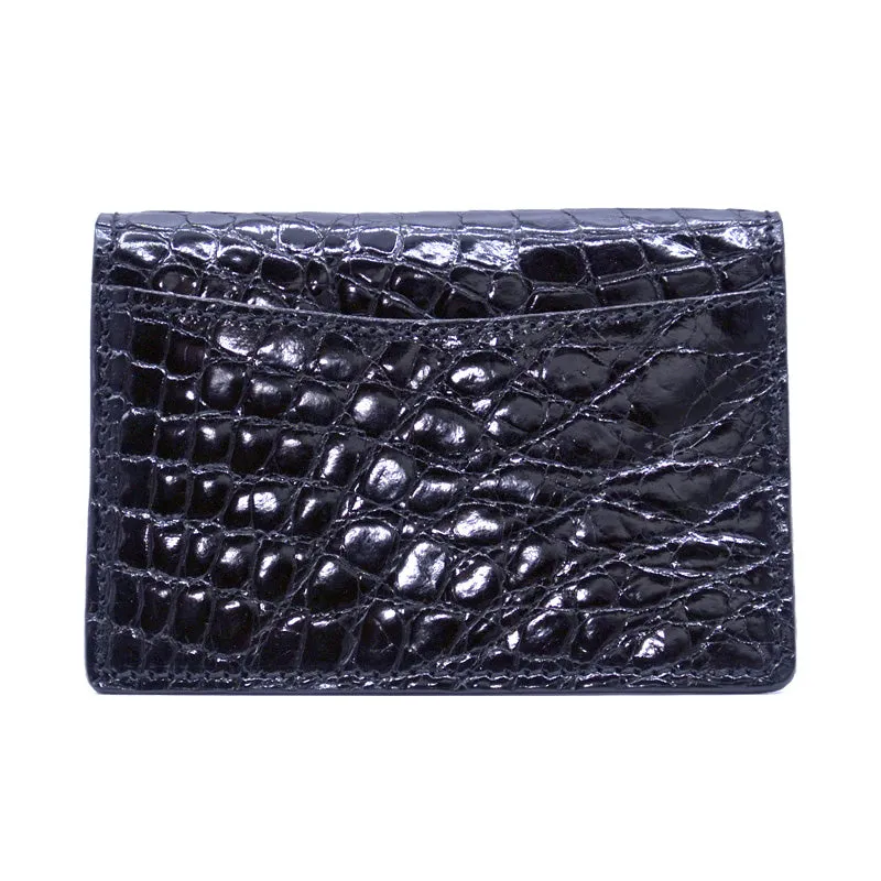 O-81-500-BLK CROCODILE Card Case, Black