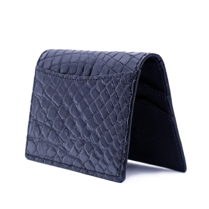 O-81-500-BLK CROCODILE Card Case, Black