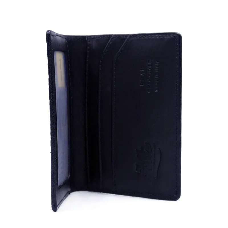 O-81-500-BLK CROCODILE Card Case, Black