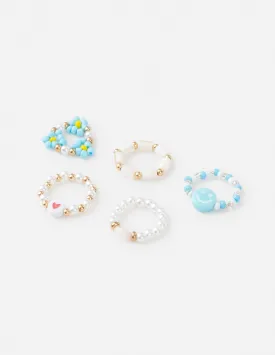 Peace Beaded Ring Set