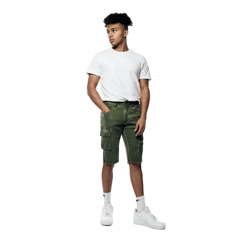 Pigment Dyed Twill Utility Shorts - Vintage Army