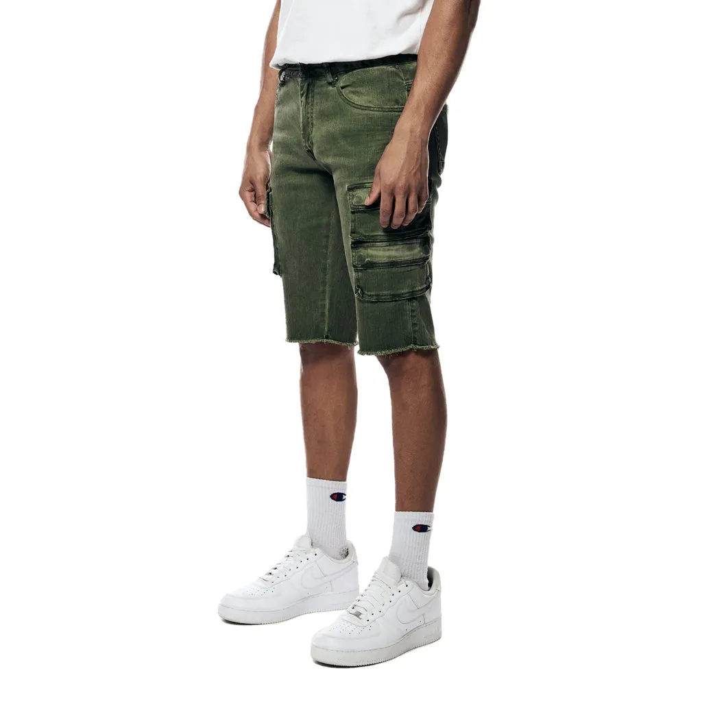 Pigment Dyed Twill Utility Shorts - Vintage Army