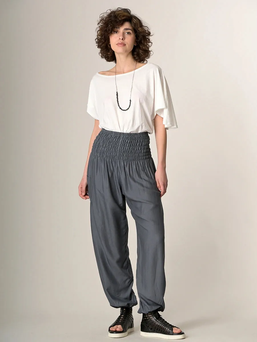 Plain Colour Harem Pants - High Crotch