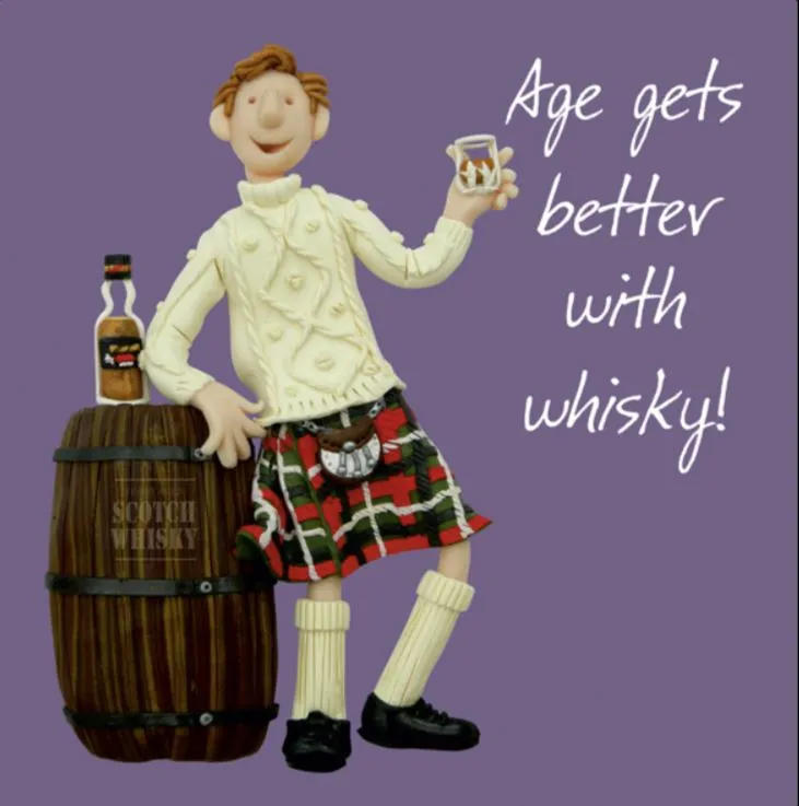 "Age Gets Better with Whisky" Birthday Greeting Card from Holy Mackerel