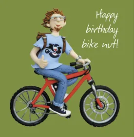 "Bike Nut" Birthday Greeting Card from Holy Mackerel