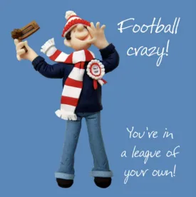 "Football Crazy" Birthday Greeting Card from Holy Mackerel