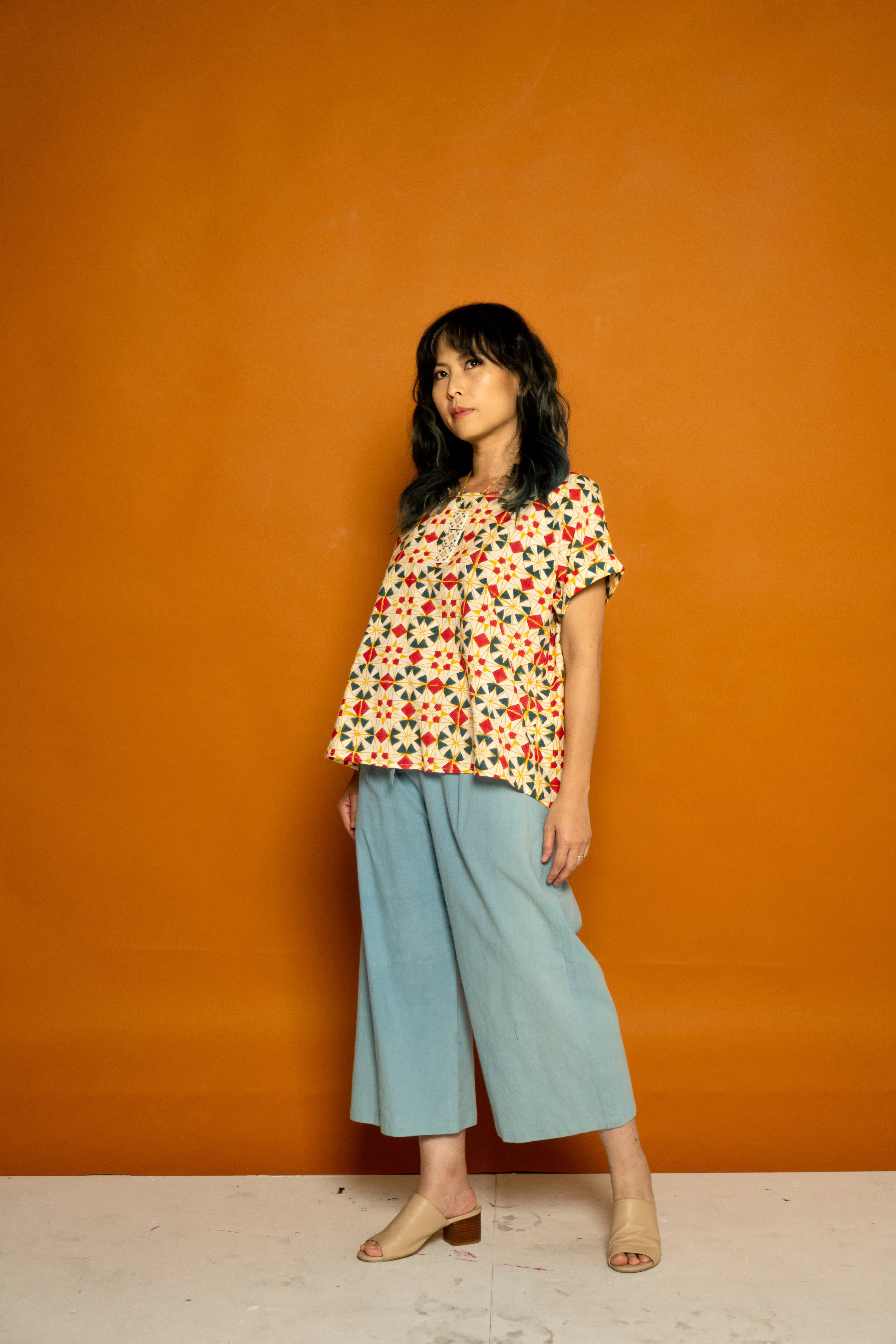 Short Sleeve Top - Parcheesi Print