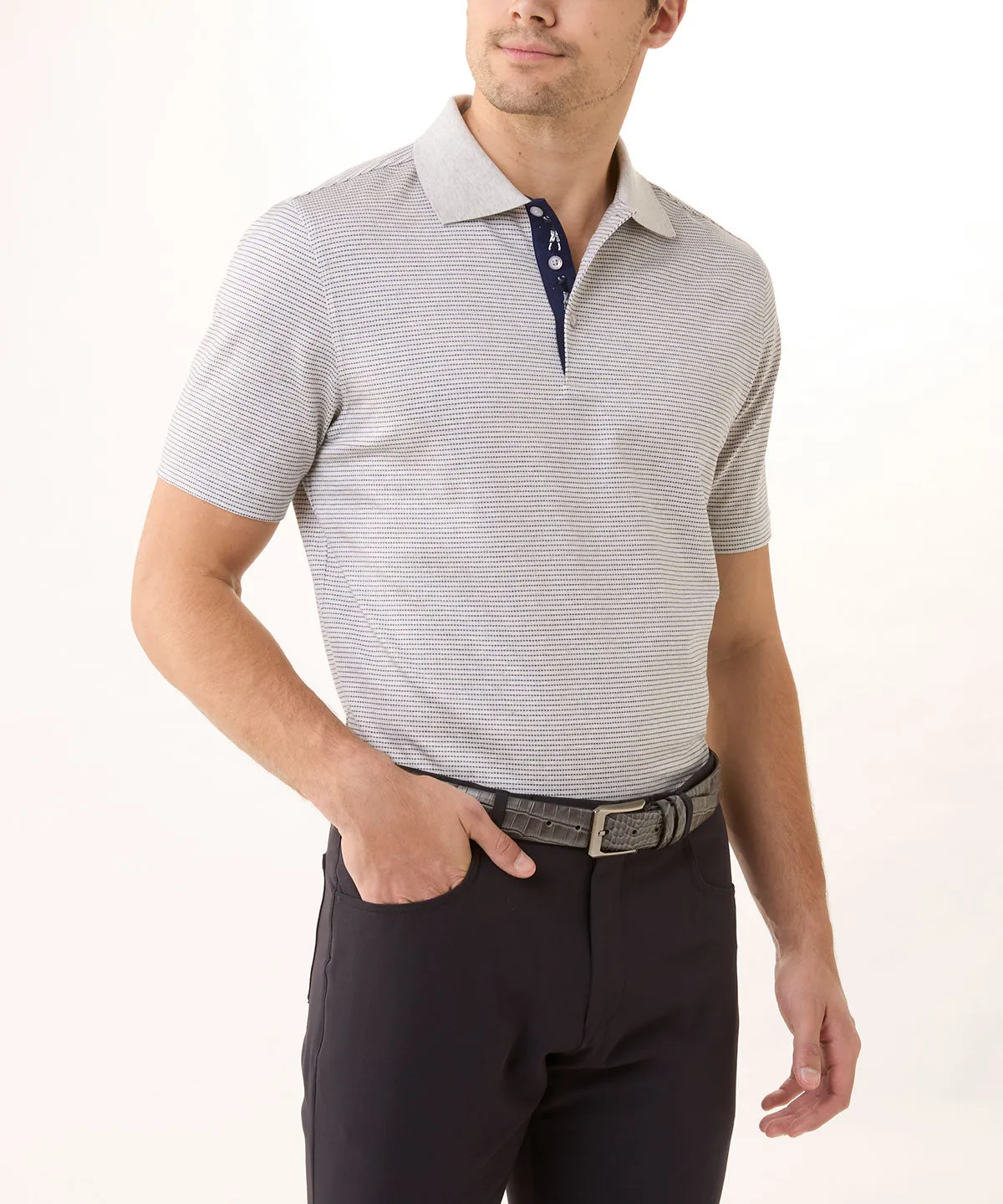 Signature 100% Mercerized Cotton Boomer Grid Polo Shirt