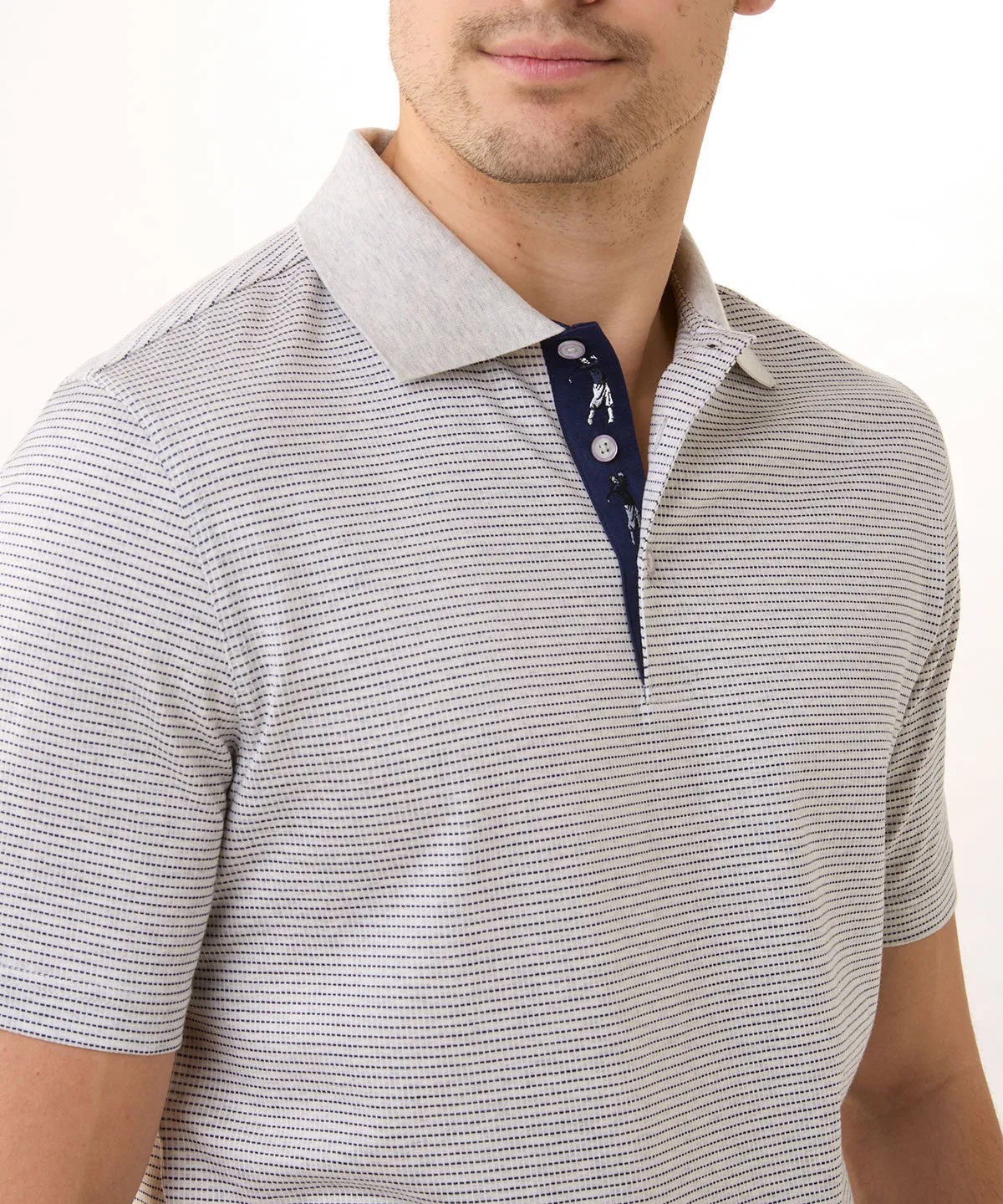 Signature 100% Mercerized Cotton Boomer Grid Polo Shirt