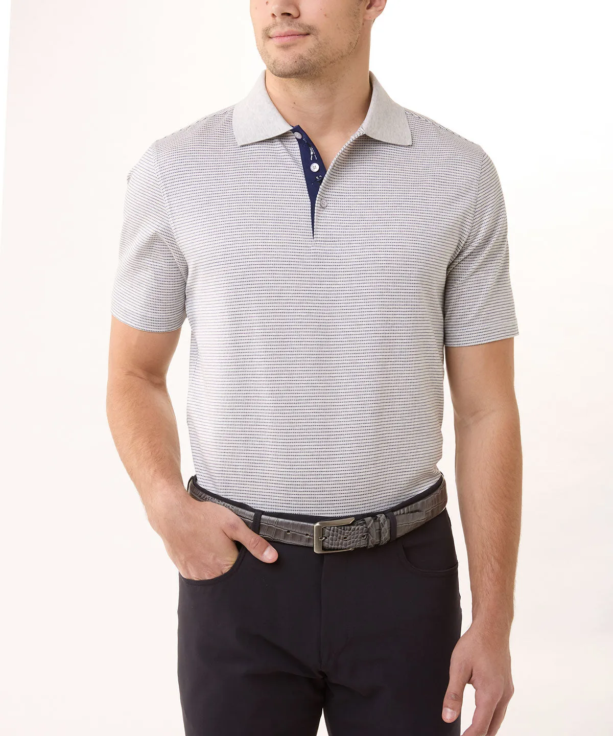 Signature 100% Mercerized Cotton Boomer Grid Polo Shirt