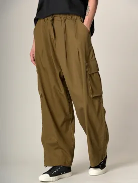 Tencel Cotton Wide Leg Cargo Trousers