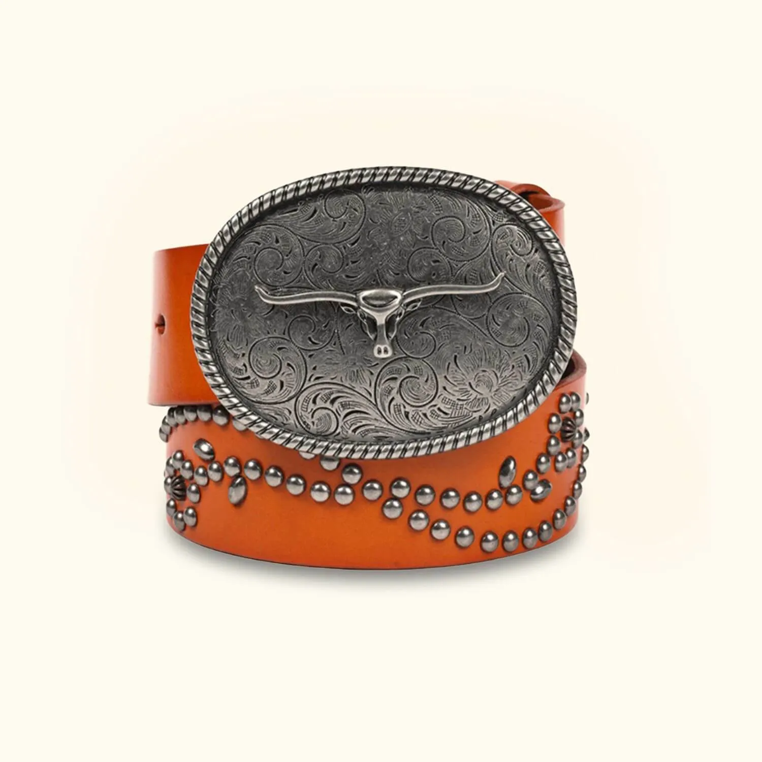 The Bull Buckle - Turquoise Inlaid Western Belt