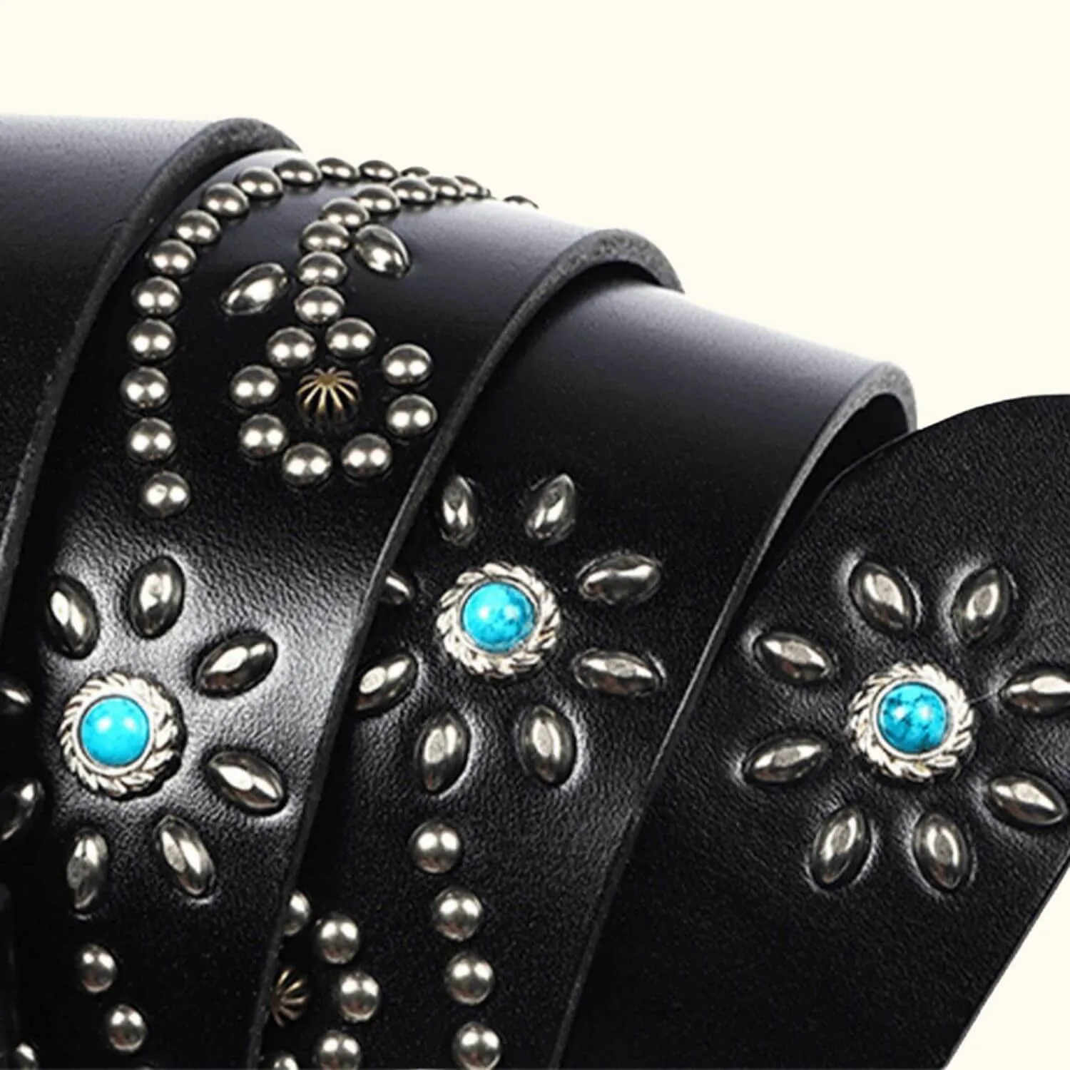 The Bull Buckle - Turquoise Inlaid Western Belt