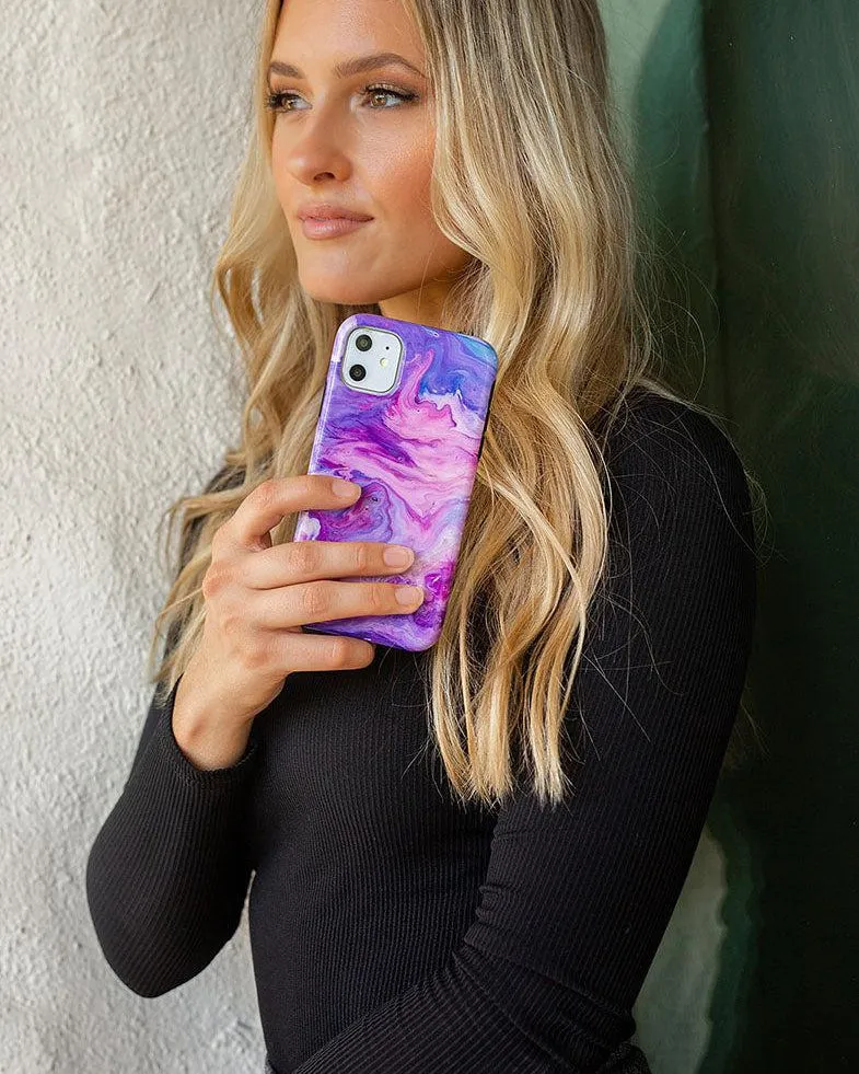 Tie Dying Over You | Purple Marble iPhone Case