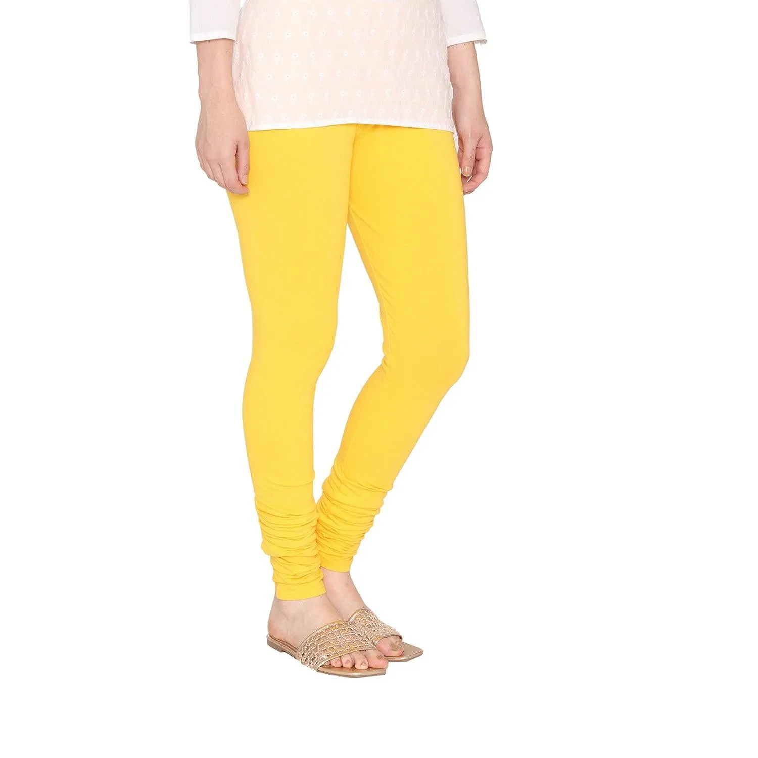 Women's Cotton Churidar leggings (Free Size) - Sun Flower